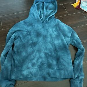 Blue Tie-Dye Women's Hoodie Sweater